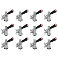 Set of 12 - S System Keg Tap Coupler - Black Lever Handle