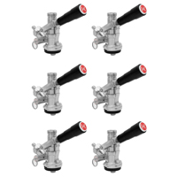 Set of 6 - S System Keg Tap Coupler - Black Lever Handle