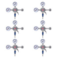 Set of 6 - Pro Series Commercial Grade Dual Gauge Co2 Keg Beer Kegerator Regulators