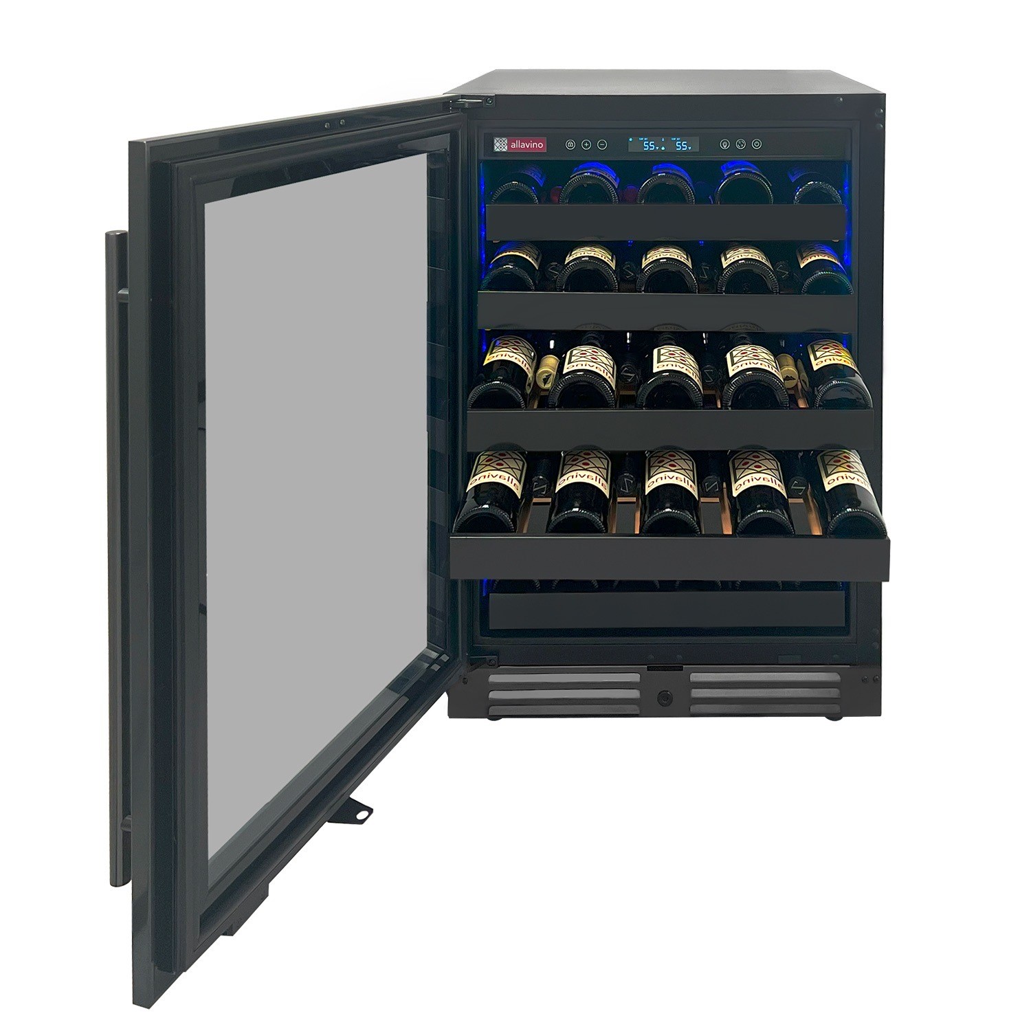 Allavino BDW5034S1BSL Single Zone Left Hinge Black Stainless Steel