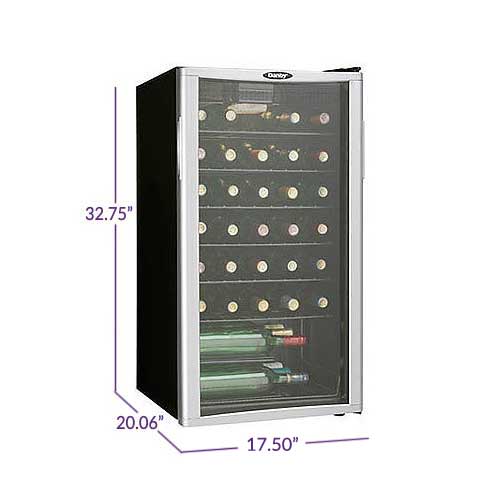 Danby DWC350BLP 35Bottle Freestanding Wine Cooler Platinum Door Trim