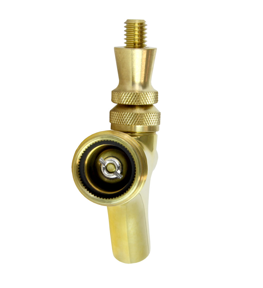 Polished Brass Beer Faucet with Brass Lever
