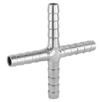 Stainless Steel Cross Fitting for 1/4 Inch I.D. Tubing