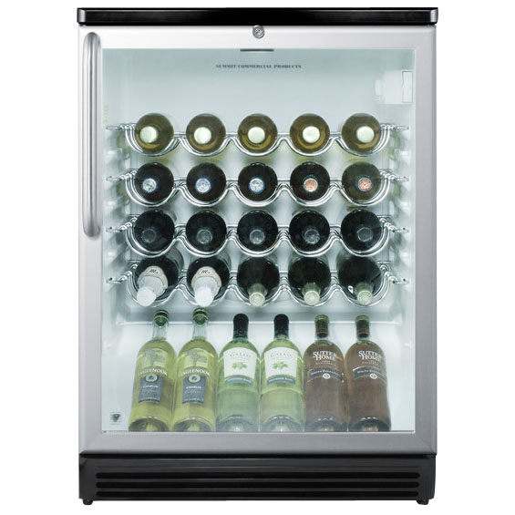 Summit SWC6GBLTB 50 Bottle Wine Refrigerator w/ Stainless Towel Bar