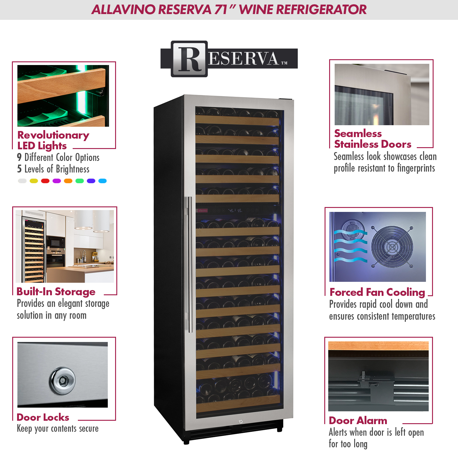 Allavino VSW15471D2SR Dual Zone Right Hinge Stainless Steel Wine