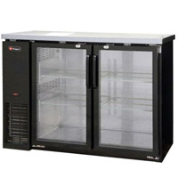 Commercial Back Bar Refrigerator with Two Glass Doors