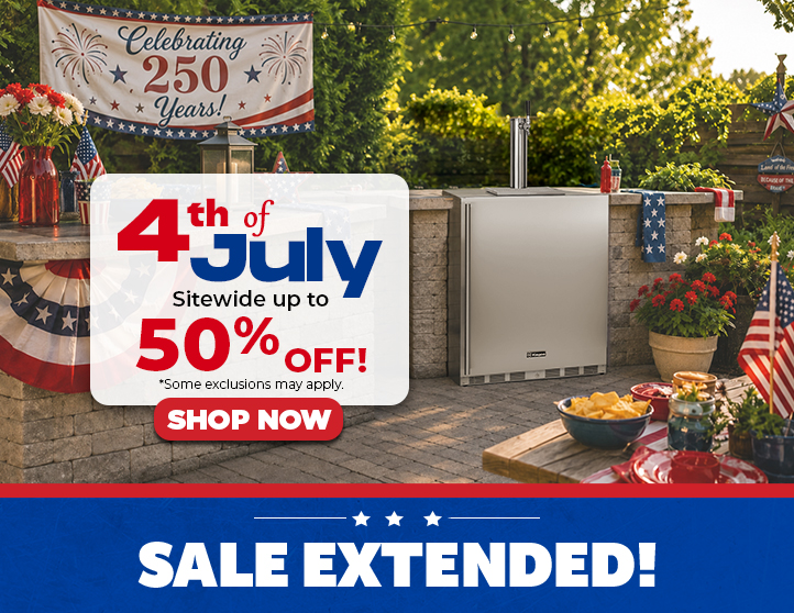 4th of july independence day sale extended deals up to 50&percnt; off savings Kegco Allavino sale kegerators&comma; wine refrigerators&comma; beverage centers and more instant savings with free shipping