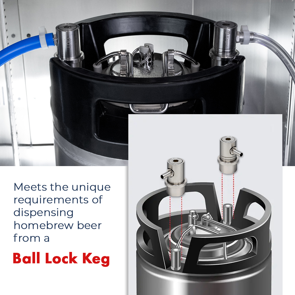 homebrew couplers configured to pour from a ball lock keg