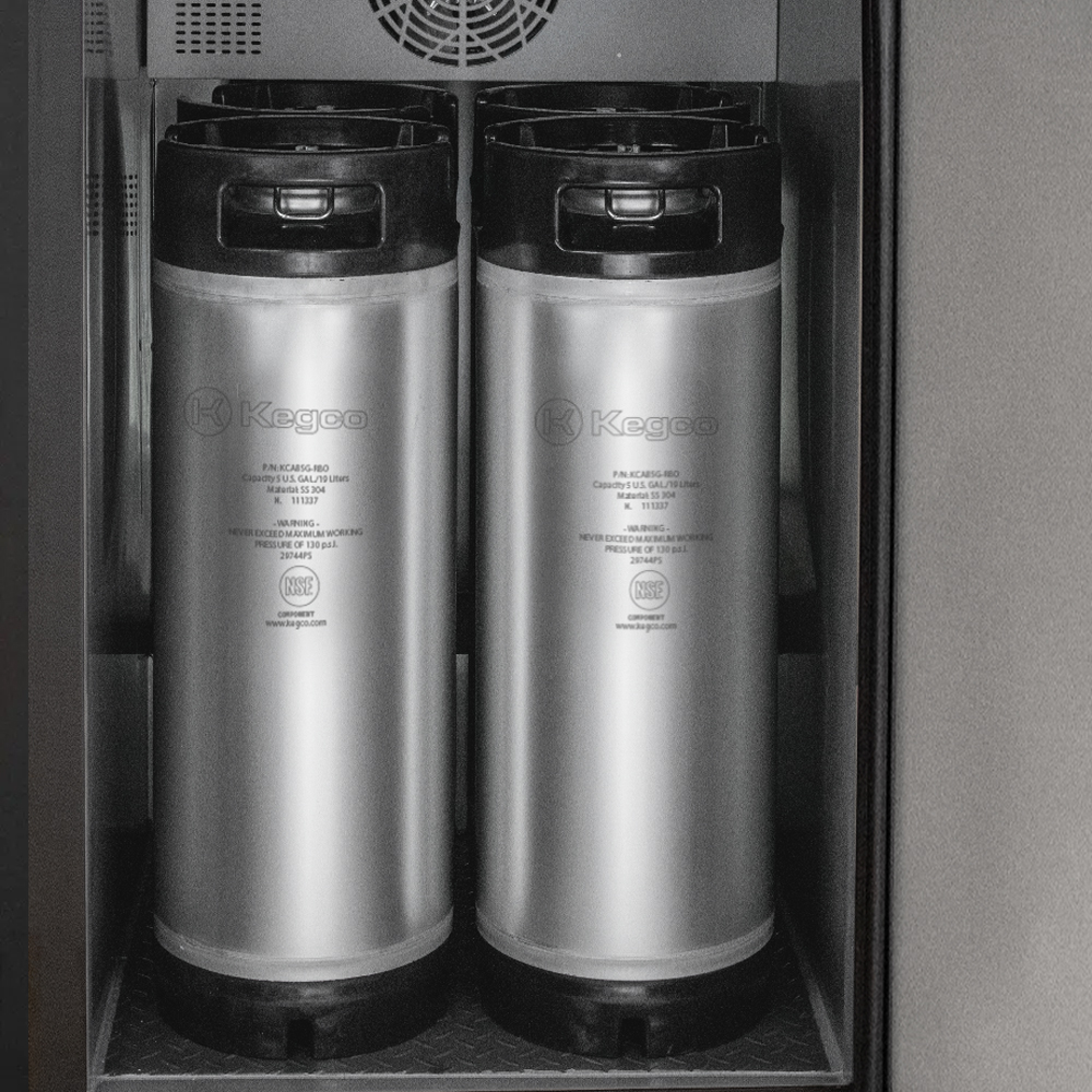 large interior easily holds four 5 gallon ball lock kegs