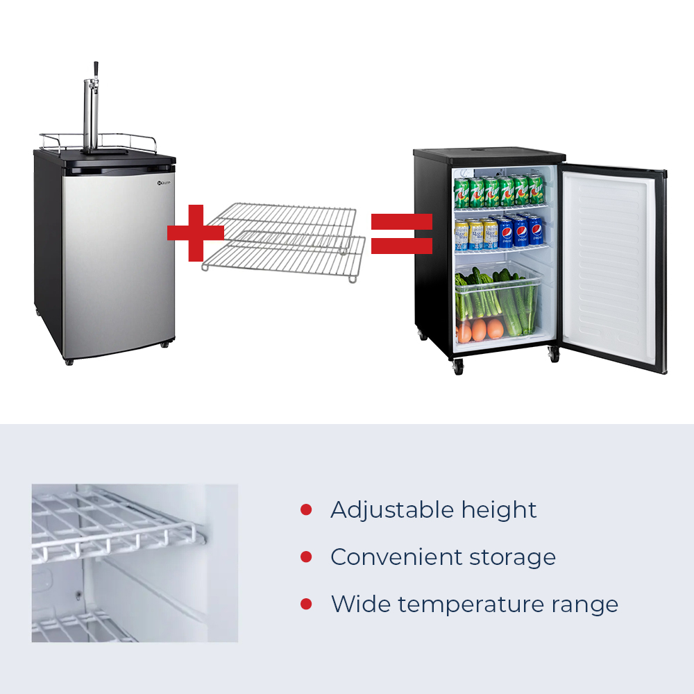 converts to all refrigerator or beverage center