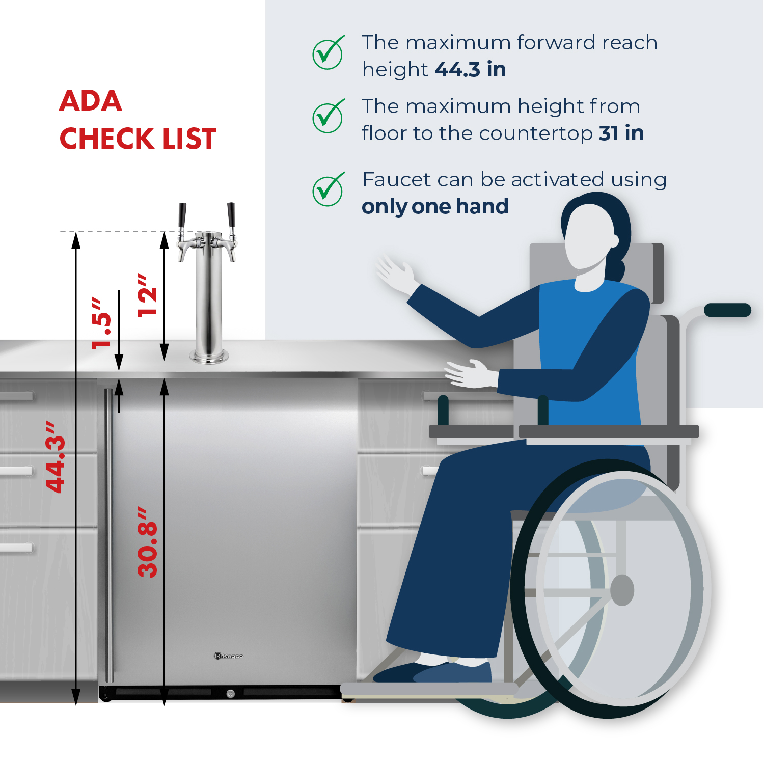 kegerator compliant with ADA standards