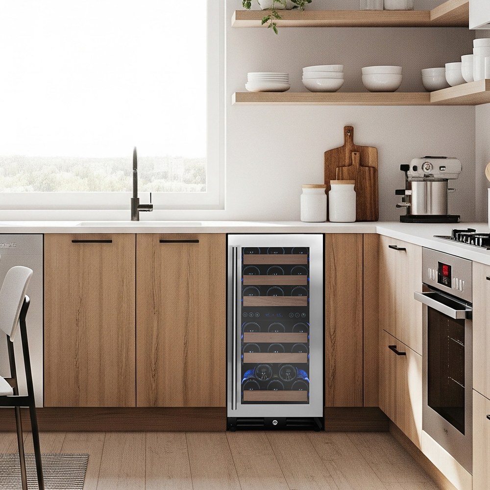 stylish built in wine storage