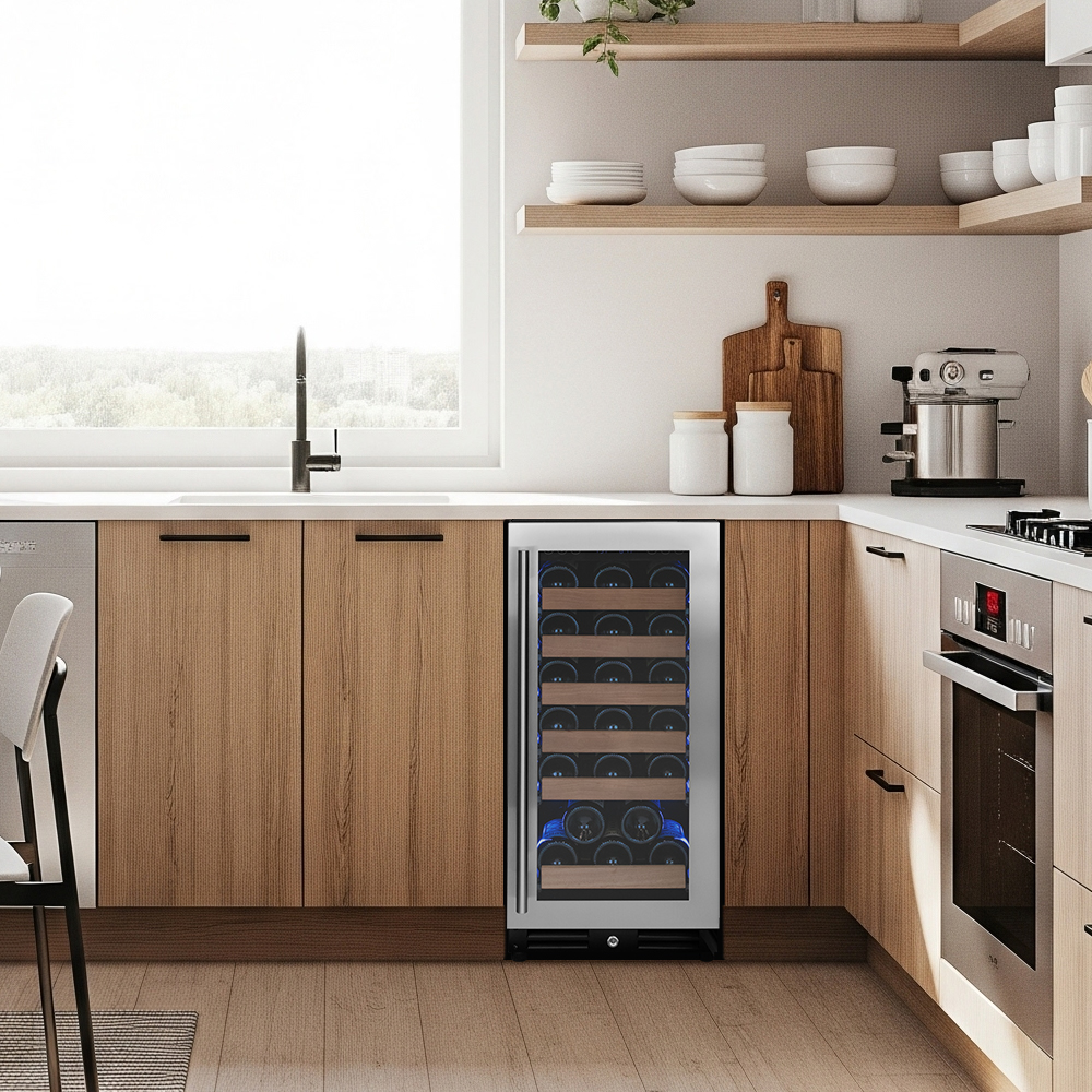 stylish built in wine storage
