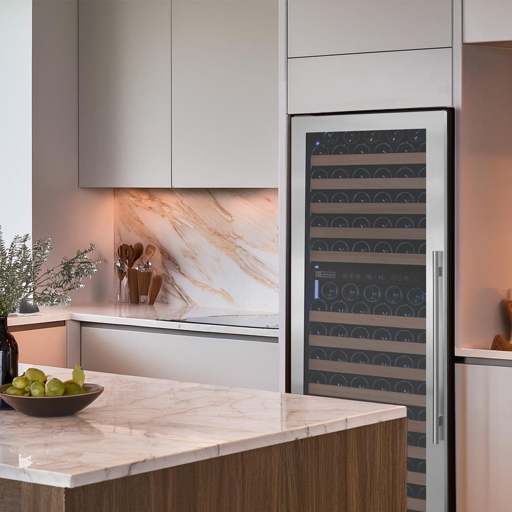 stylish built in wine storage