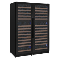 2X-VSW71LD-2B side-by-side black metal wine refrigerator