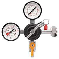 thumbnail image 2 of CO2 Regulator With Triple Gauges & 2 Shutoff Valves – Homebrew Beer Draft System (CGA320, 8mm Outlet) 2 of 6