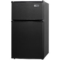 LAST ONE! 2.9 Cu. Ft. Two Door Compact Refrigerator Freezer, ADA Compliant - Black
