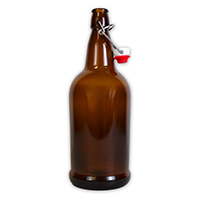 1 Liter Amber Flip-Top Bottles w/Caps (Case of 12)