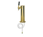 Polished PVD Brass 1-Faucet Beer Tower with 3-Inch Diameter Column