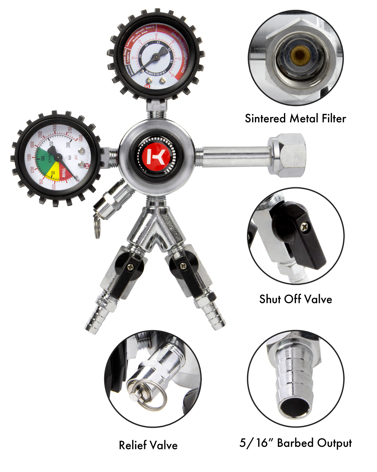 Kegco HL622 Premium Commercial Grade Double Gauge Dual Product Kegerator Draft Beer