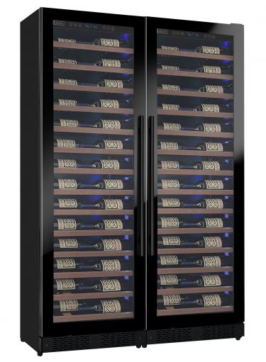 Allavino Reserva 2X-VSW6771S-1B-W side-by-side wood panel shallow wine refrigerator