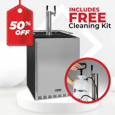 Kegco HK38BSU-2 24 inch Dual Tap Stainless Steel Built-In Right Hinge Kegerator