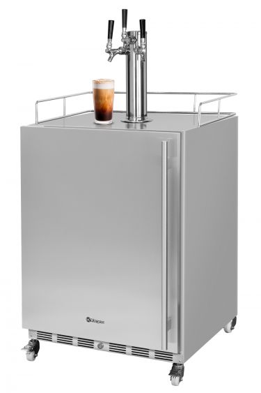Kegco ICV24OSSL-3 left hinge outdoor iced coffee three tap kegerator