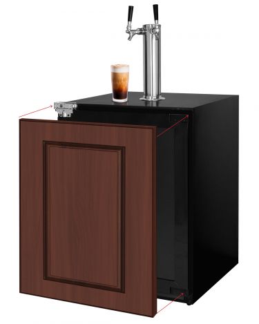 Kegco ICVSK24-PL2 left hinge panel ready iced coffee kegerator