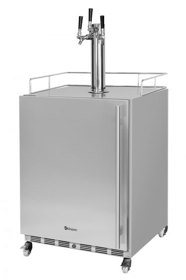 Kegco V24OSSL-3 triple tap left hinge 24 inch outdoor kegerator