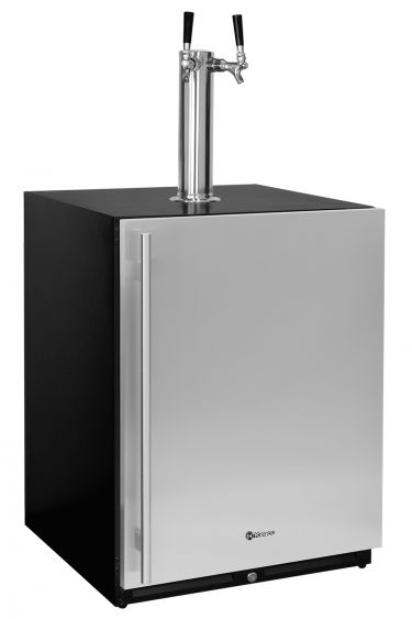 Kegco V24UBSR-2 24 inch Dual Tap Stainless Steel Built-In Right Hinge Kegerator