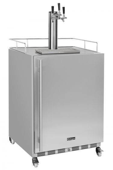 Kegco V24OSSR-3 24 inch stainless steel outdoor triple tap built-in kegerator