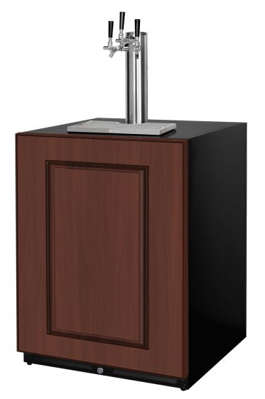  Kegco V24UPRL-3 left hinge triple tap 24 inch built-in panel ready kegerator