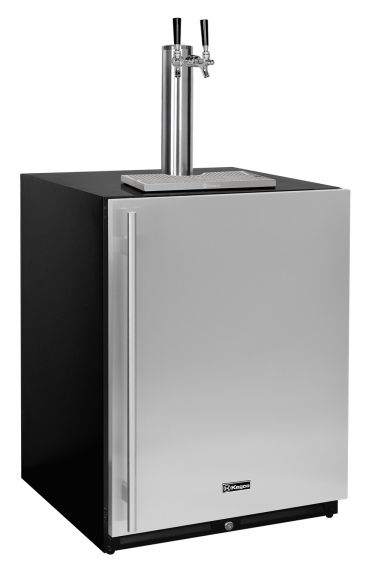 Kegco V24UBSR-2 24 inch Dual Tap Stainless Steel Built-In Right Hinge Kegerator